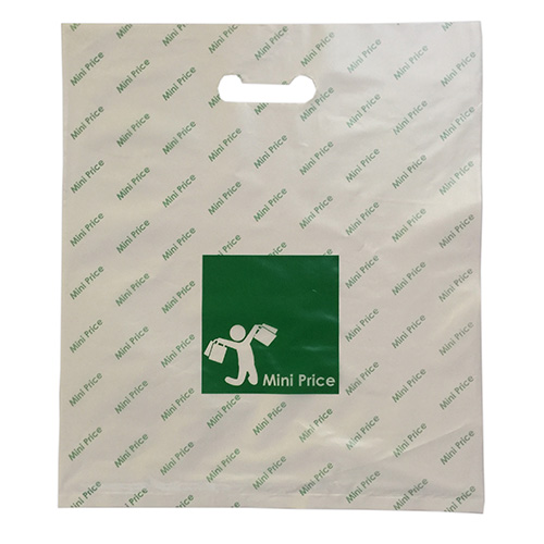 ถุงพลาสติกหูเจาะใส่เสื้อผ้า พิมพ์สีเขียว